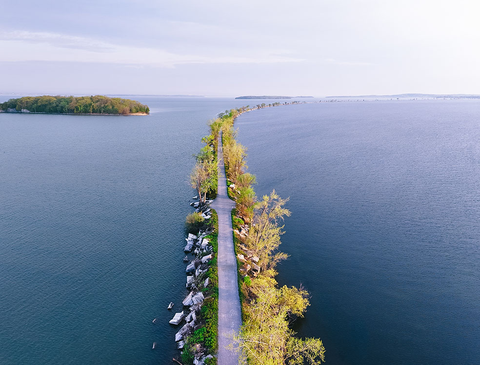 arial photo of the causeway
